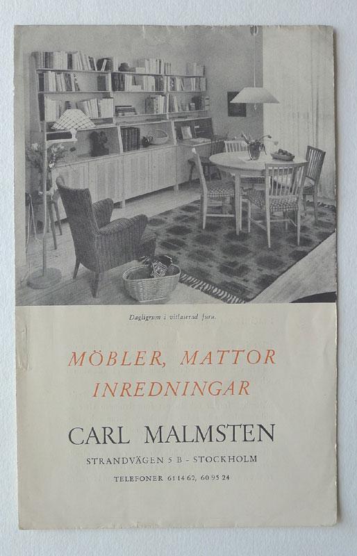 Carl Malmsten: Furniture Designer