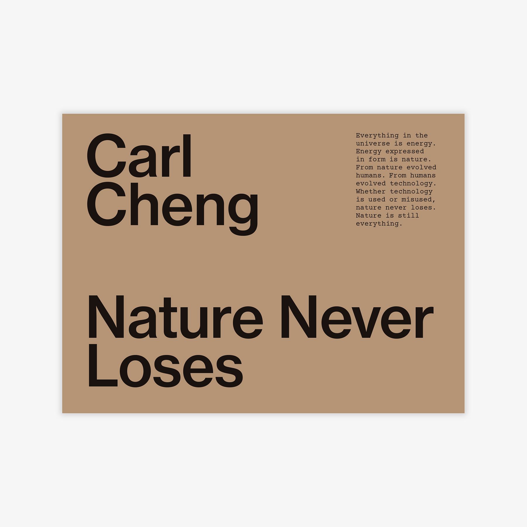 Carl Cheng: Nature Never Loses cover