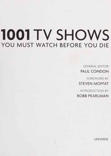 1001 TV Shows You Must Watch Before You Die cover