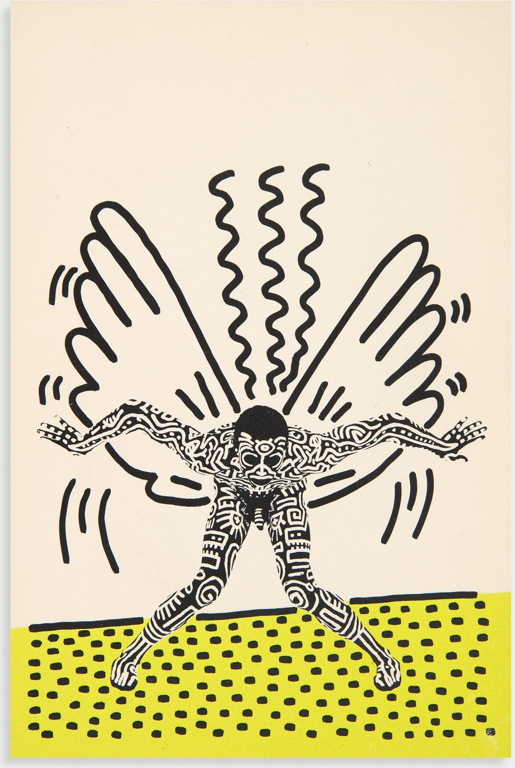1983 Tony Shafrazi Gallery Invitation (Painted Man)