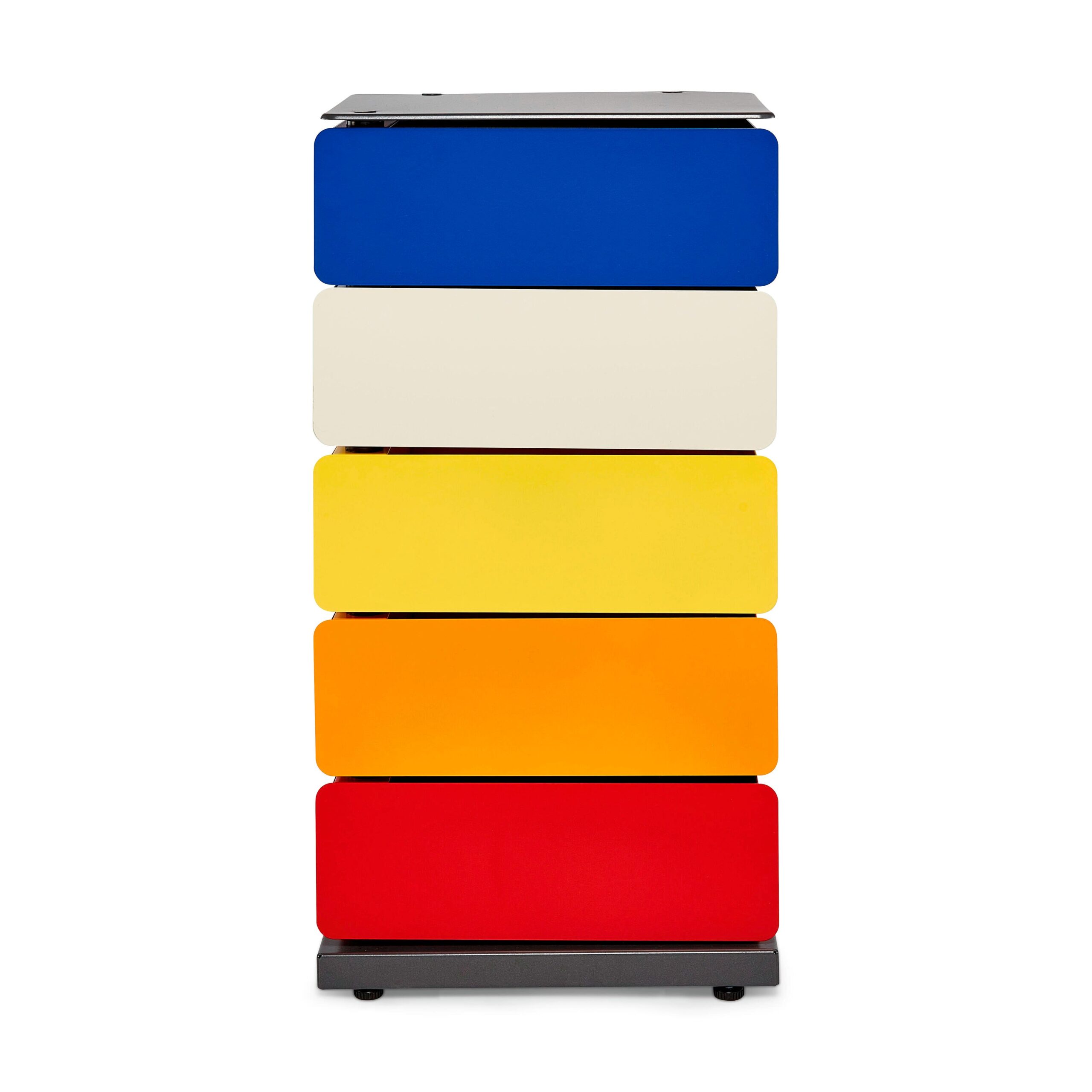 5-Drawer Pivot Cabinet – Blue/ Yellow/ Red