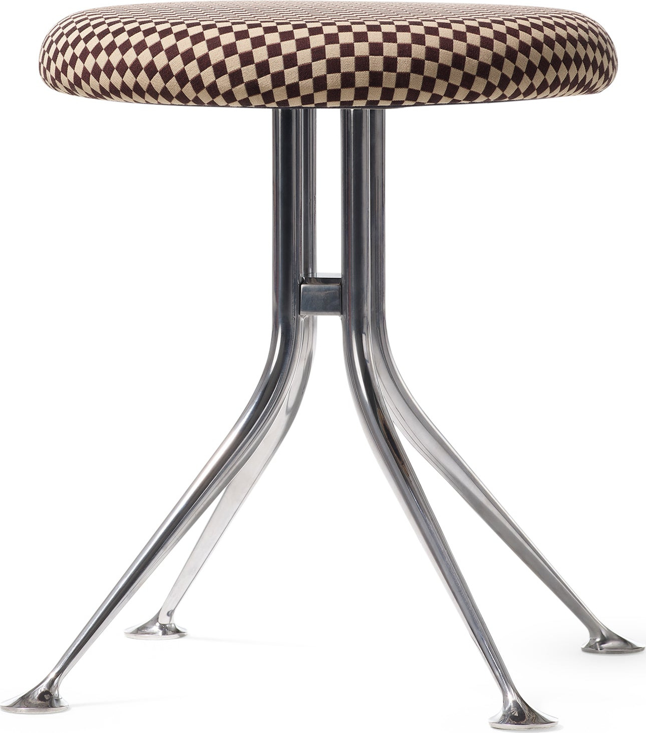 Alexander Girard Upholstered Stool from Herman Miller – Checker Sienna Dark/ Khaki