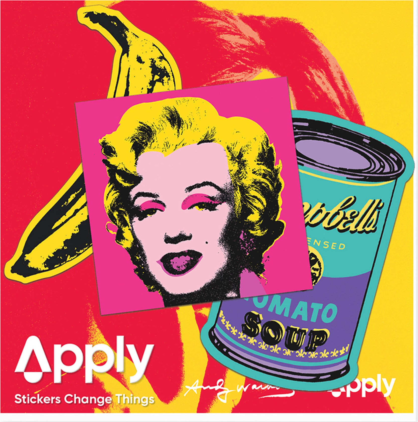 Andy Warhol ’60s Silkscreen Apply Stickers – Set of 3