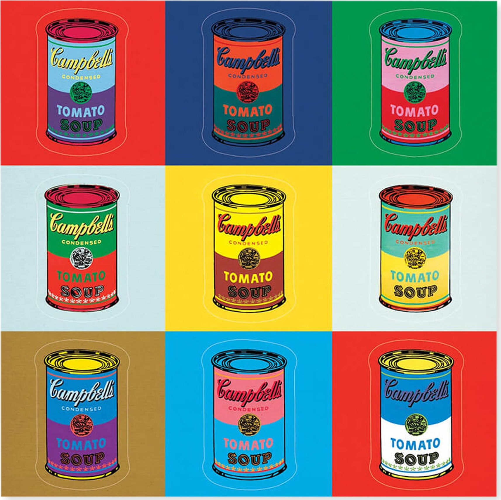 Andy Warhol’s Campbell’s Soup Cans Apply Stickers – Set of 9