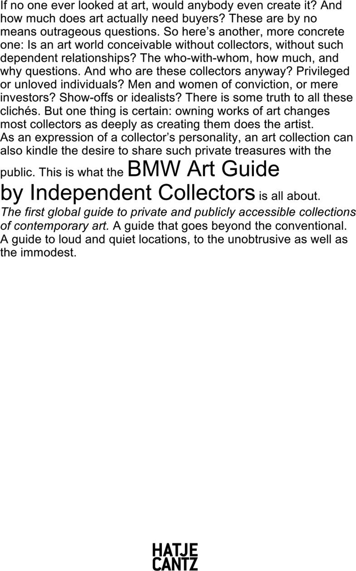 BMW Art Guide by Independent Collectors cover