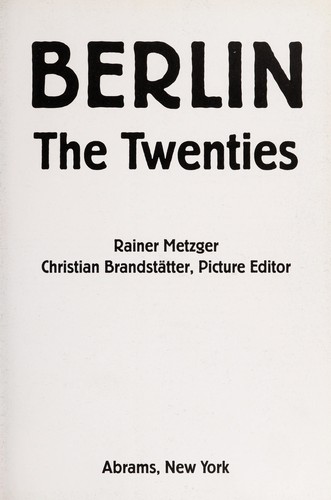 Berlin: The Twenties cover
