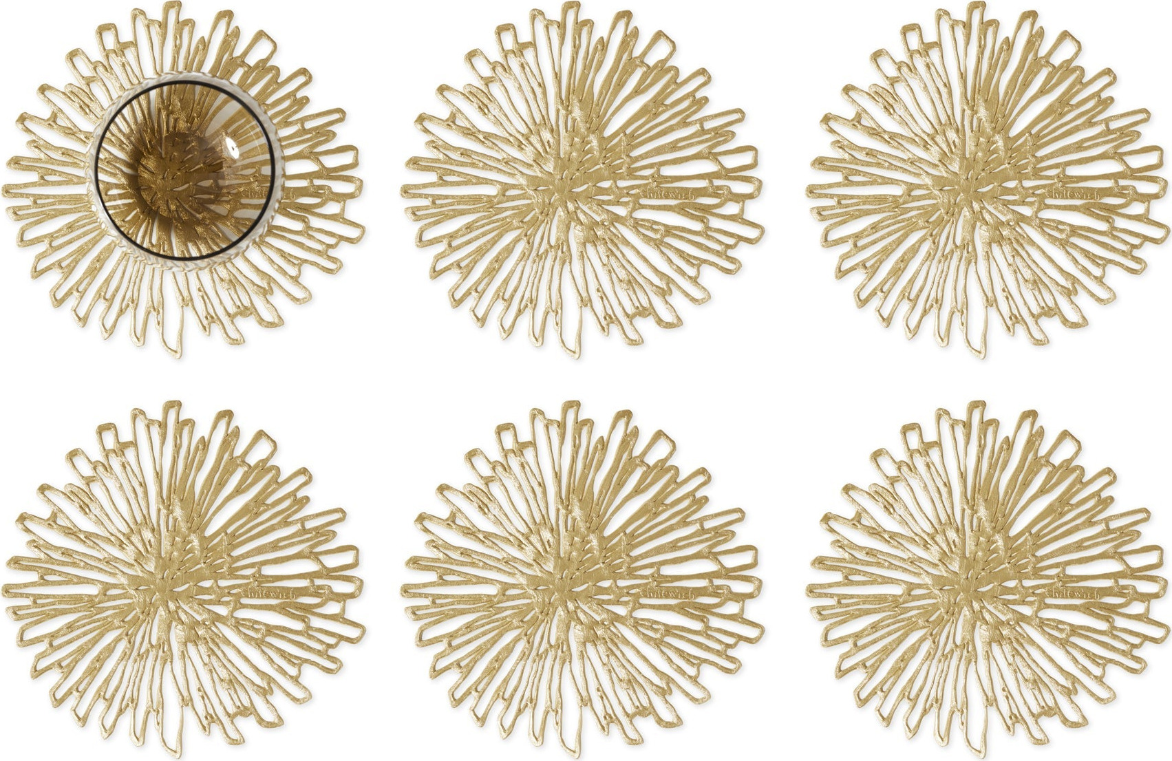Chilewich Bloom Coasters – Set of 6 – Gilded