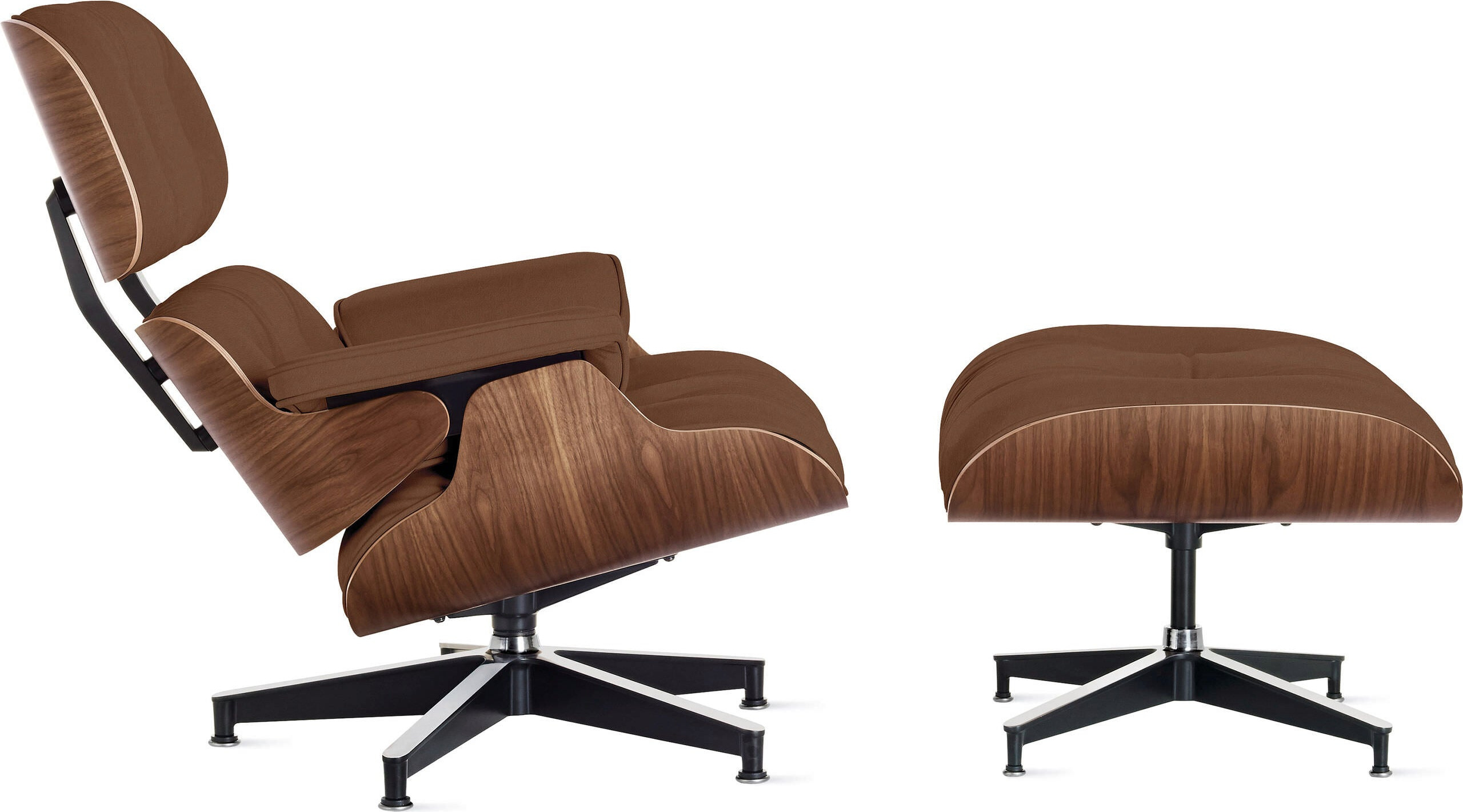 Eames® Lounge Chair and Ottoman from Herman Miller – Walnut/ Ledge Caramel Leather