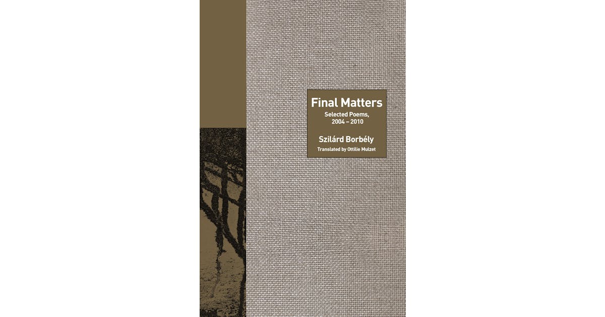 Final Matters: Selected Poems, 2004-2010