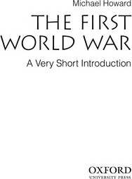 The First World War: A Very Short Introduction cover