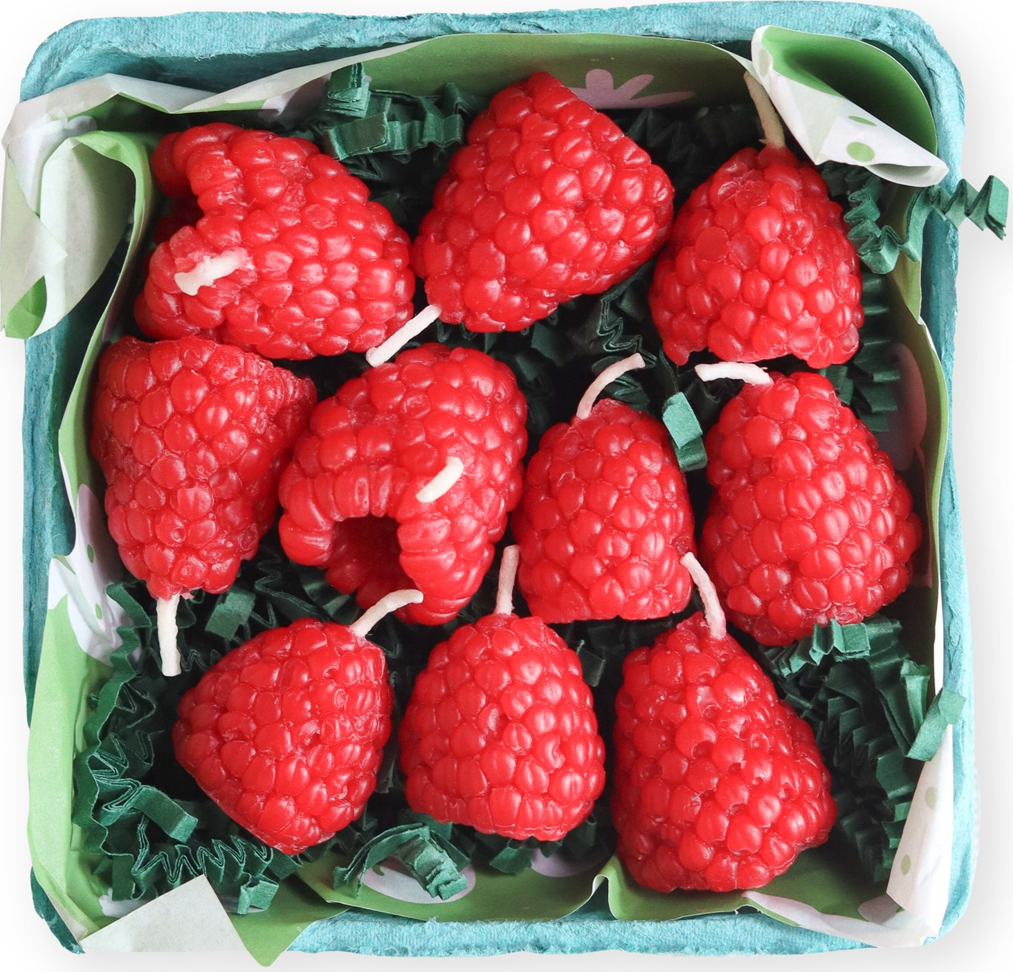 Fruit Beeswax Party Candles – Raspberries S/8
