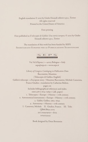 Galileo’s Telescope: A European Story cover