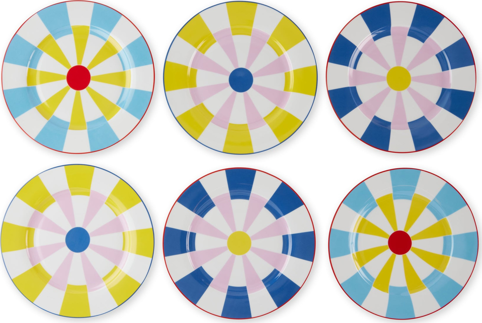 Geocromia Porcelain Dinnerware – Dinner Plate Set of 6