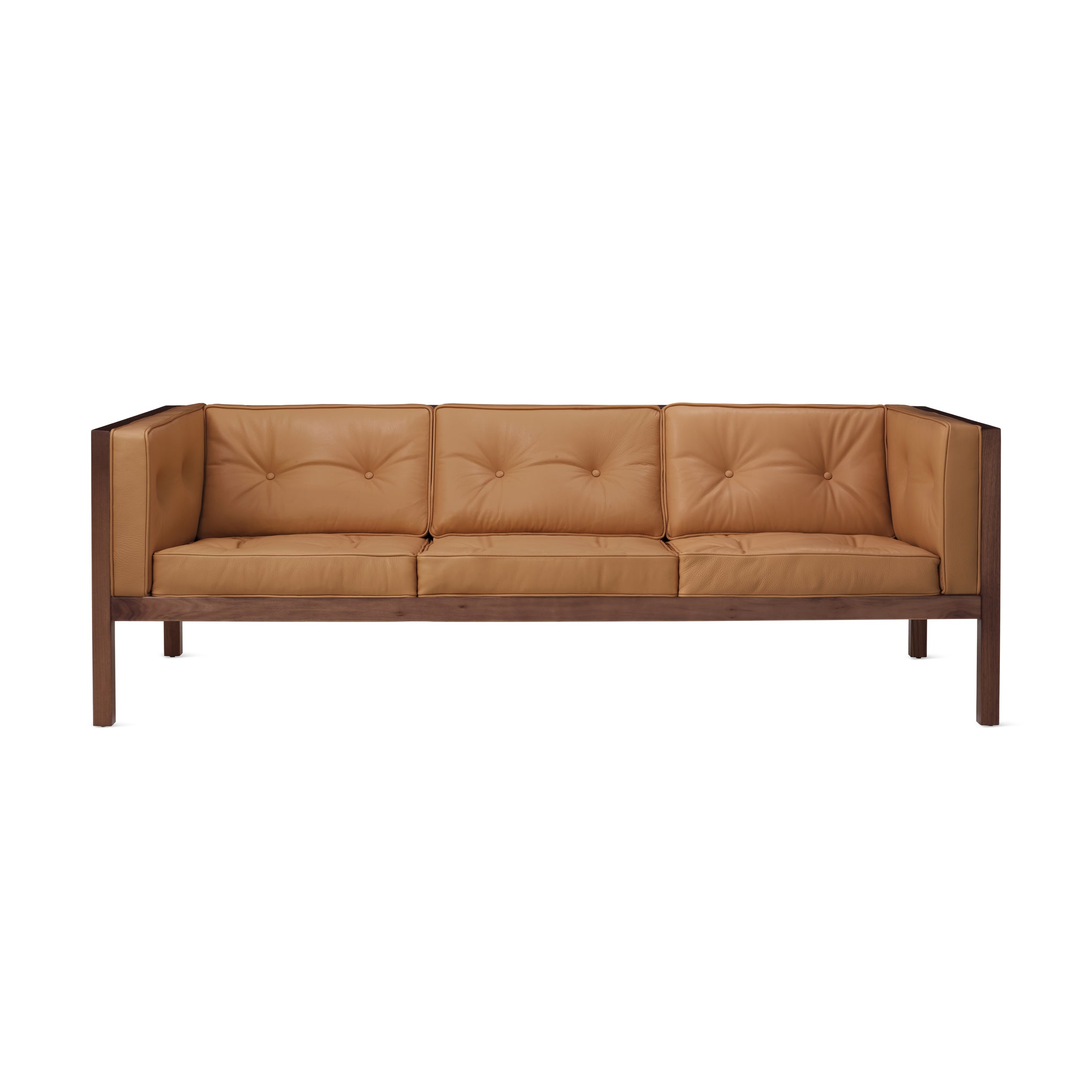 George Nelson Leather Cube Sofa from Herman Miller – Walnut/ Shore Leather