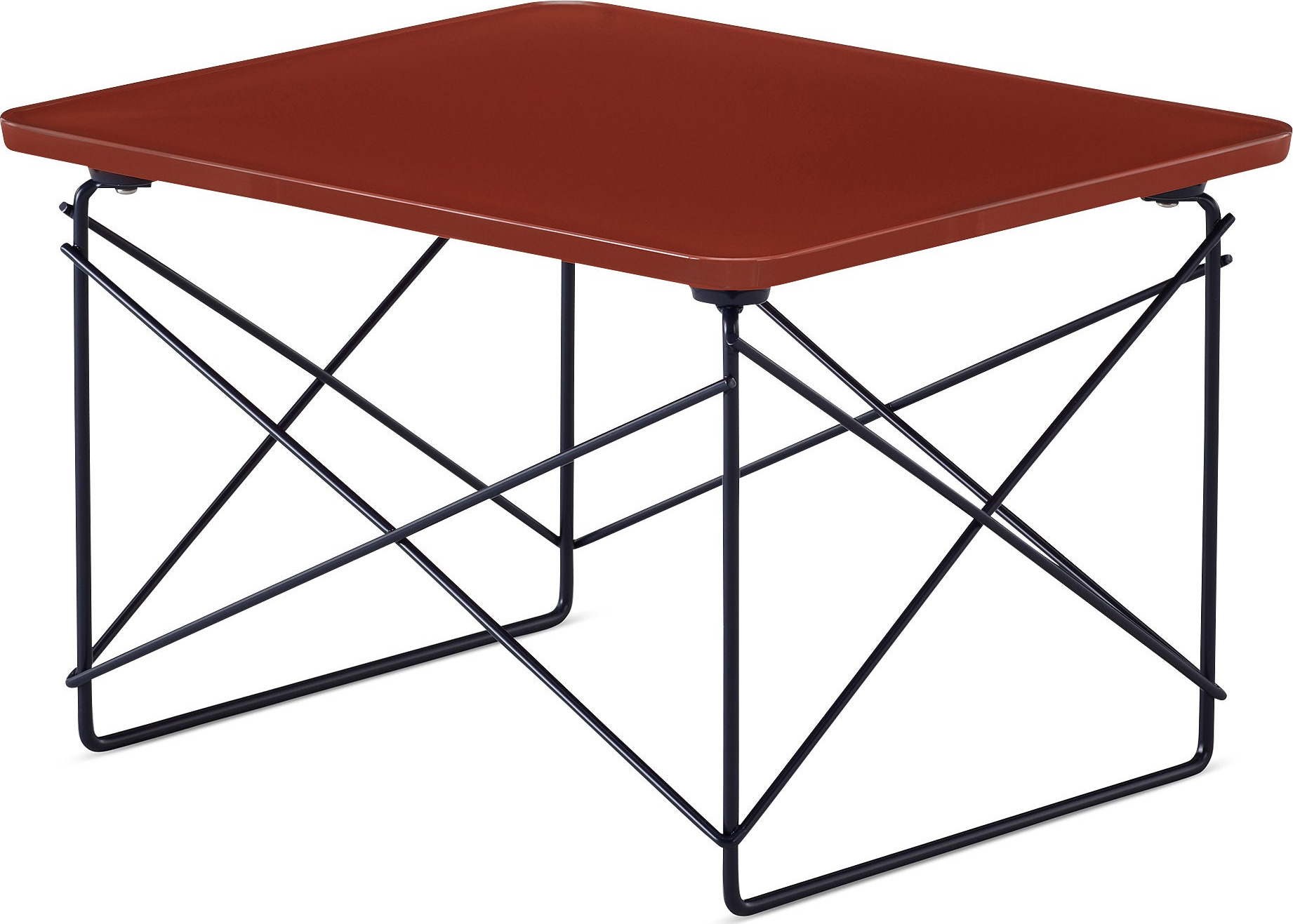 Herman Miller x HAY Eames Wire Base Low Table – Iron Red/ Black Blue