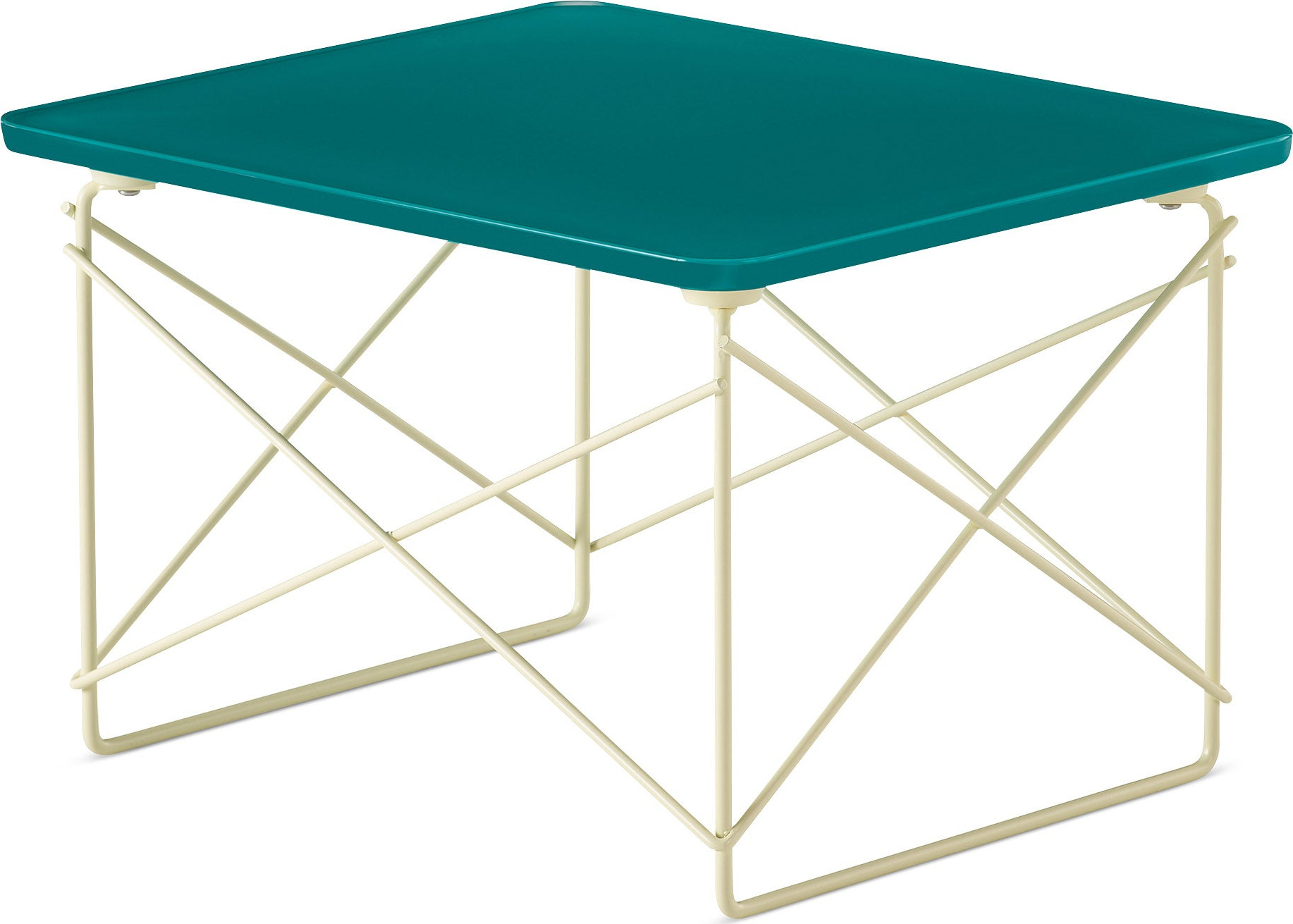 Herman Miller x HAY Eames Wire Base Low Table – Mint Green/ Powder Yellow