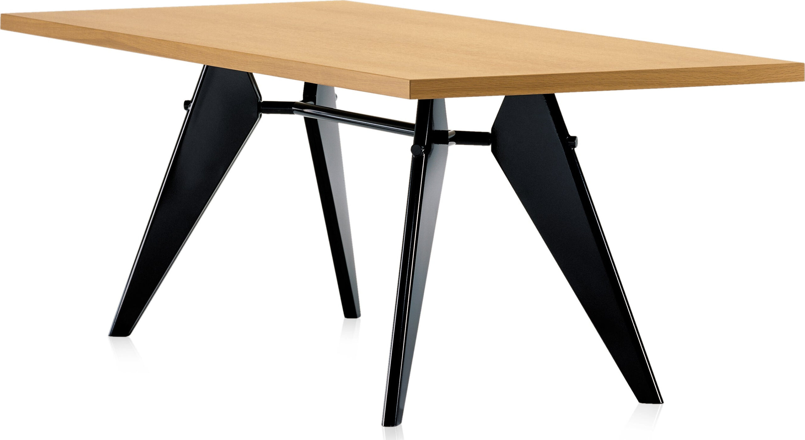 Jean Prouvé EM Table from Vitra – Oak/ Deep Black