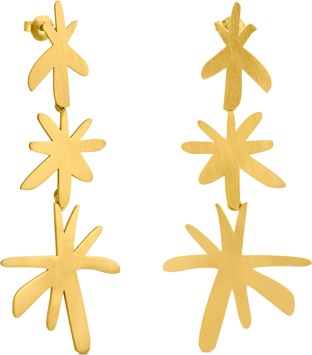 Joan Miró Gold-Plated Linear Star Earrings