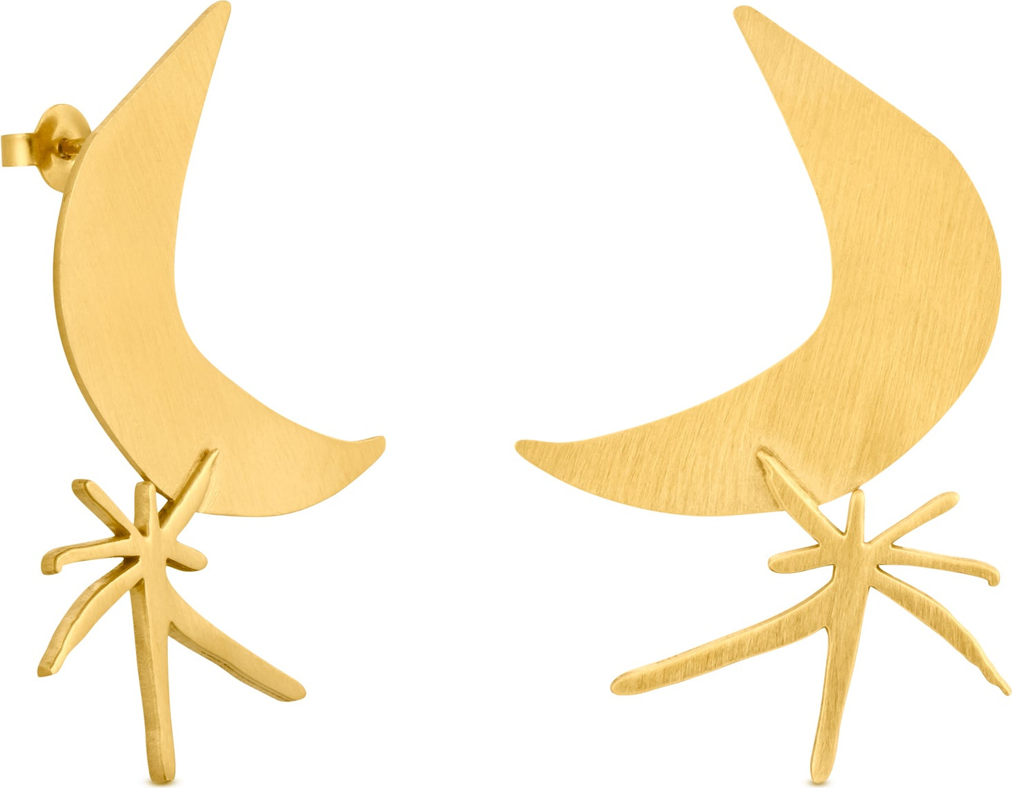 Joan Miró Gold-Plated Moon & Star Earrings