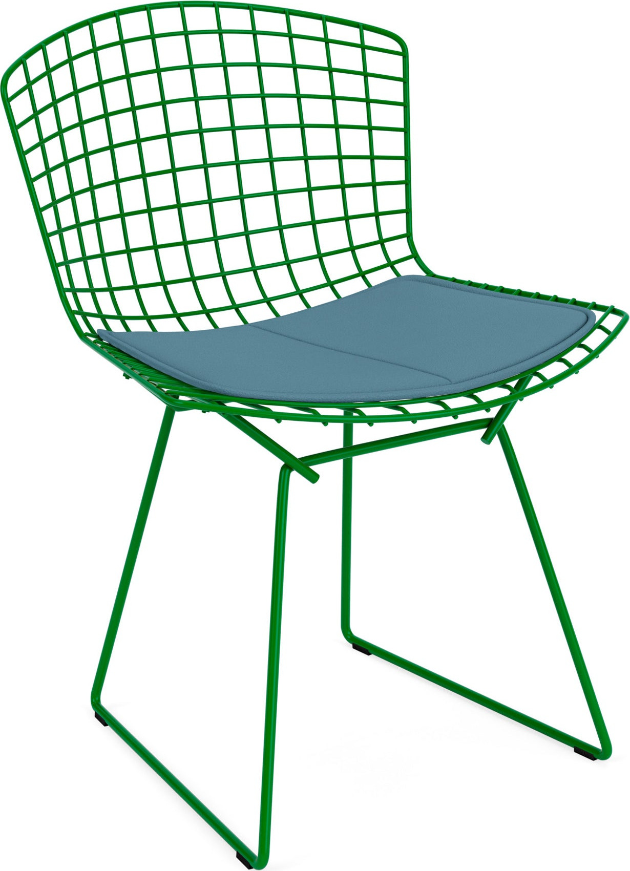 Knoll Side Chair with Cushion by Harry Bertoia – Green/ Opal