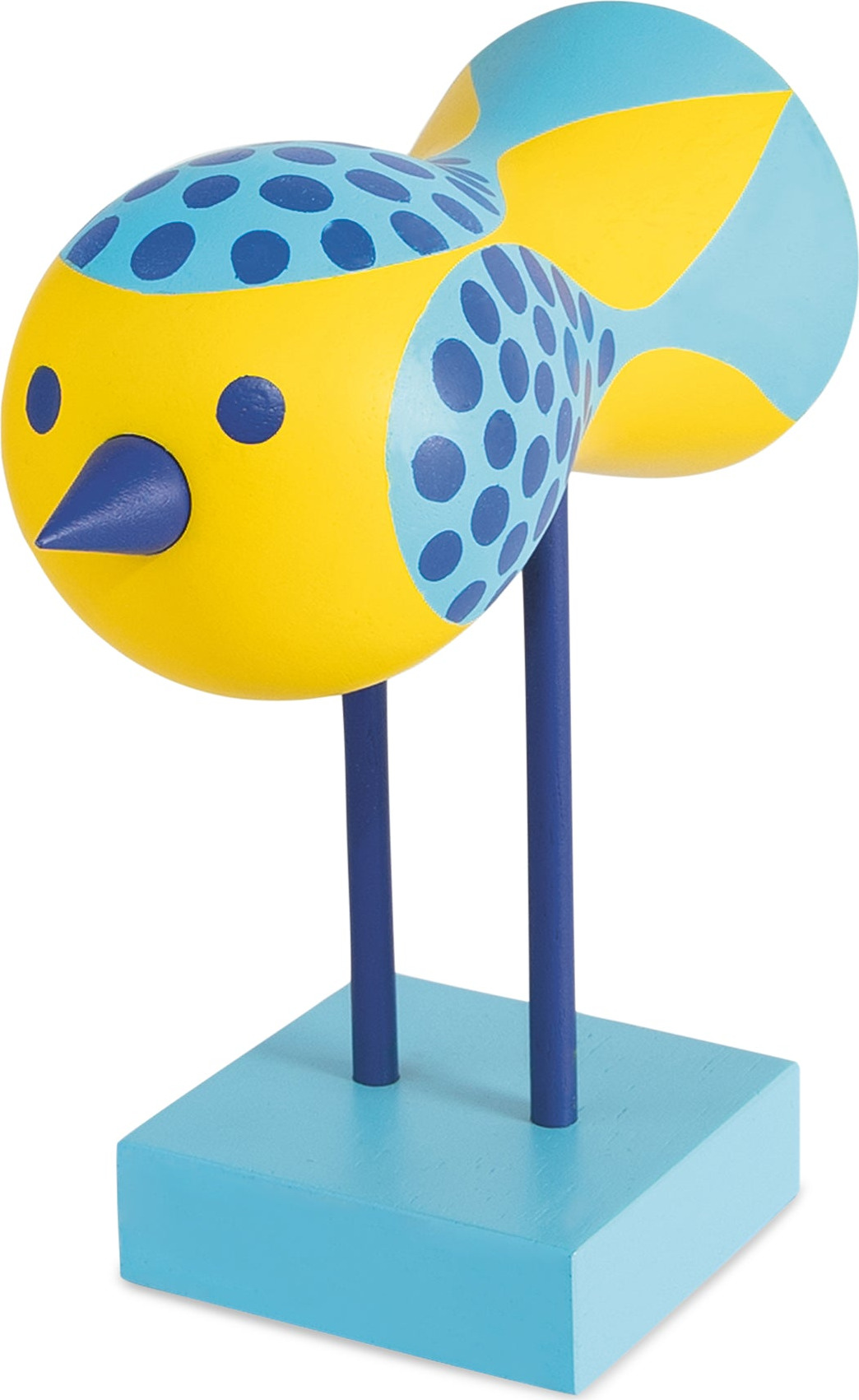 Lisa Larson Wooden Bird Object – Blue Base