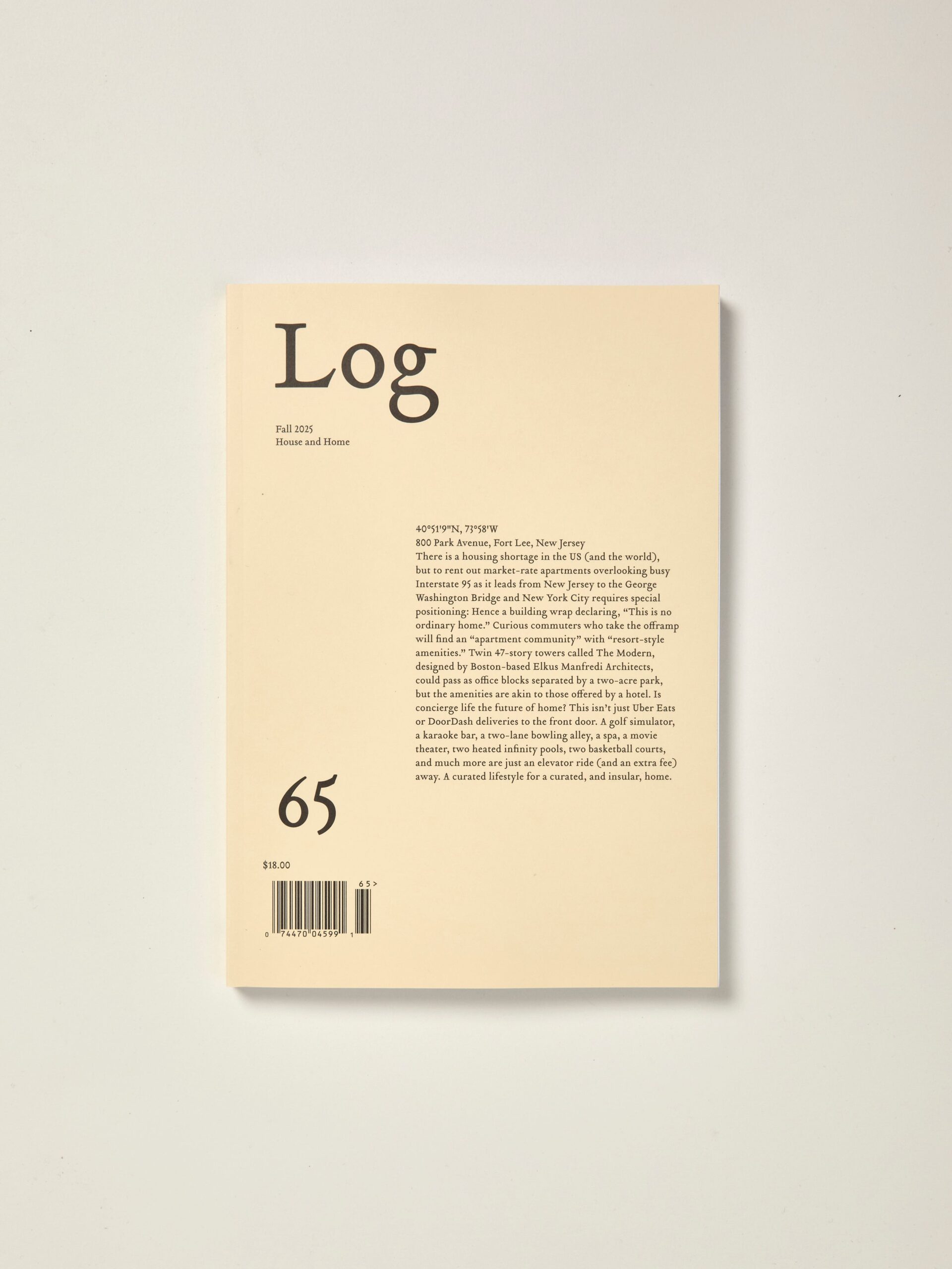 Log 65: House and Home