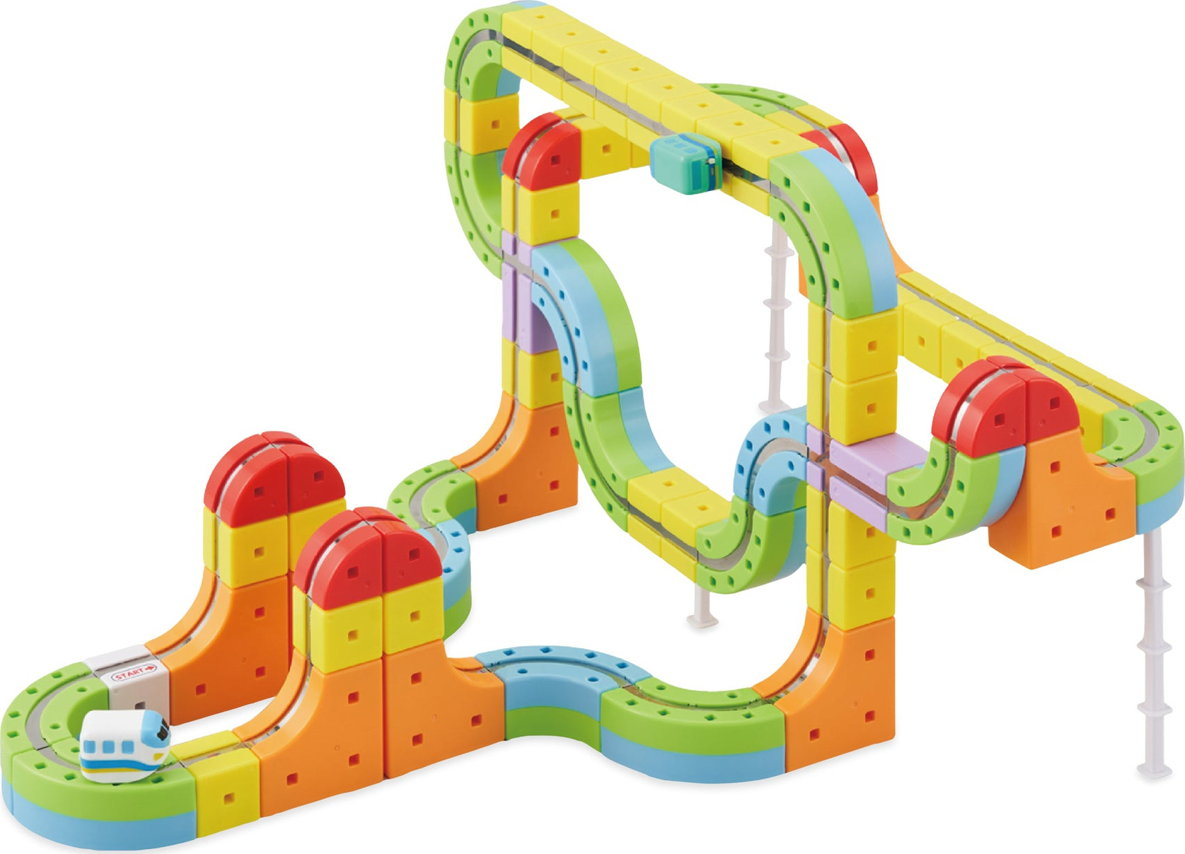 Magnetic Train Rail Cube Block Toy Set – Deluxe 66 pcs