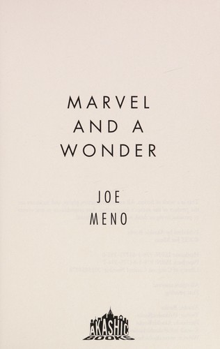 Marvel and a Wonder cover