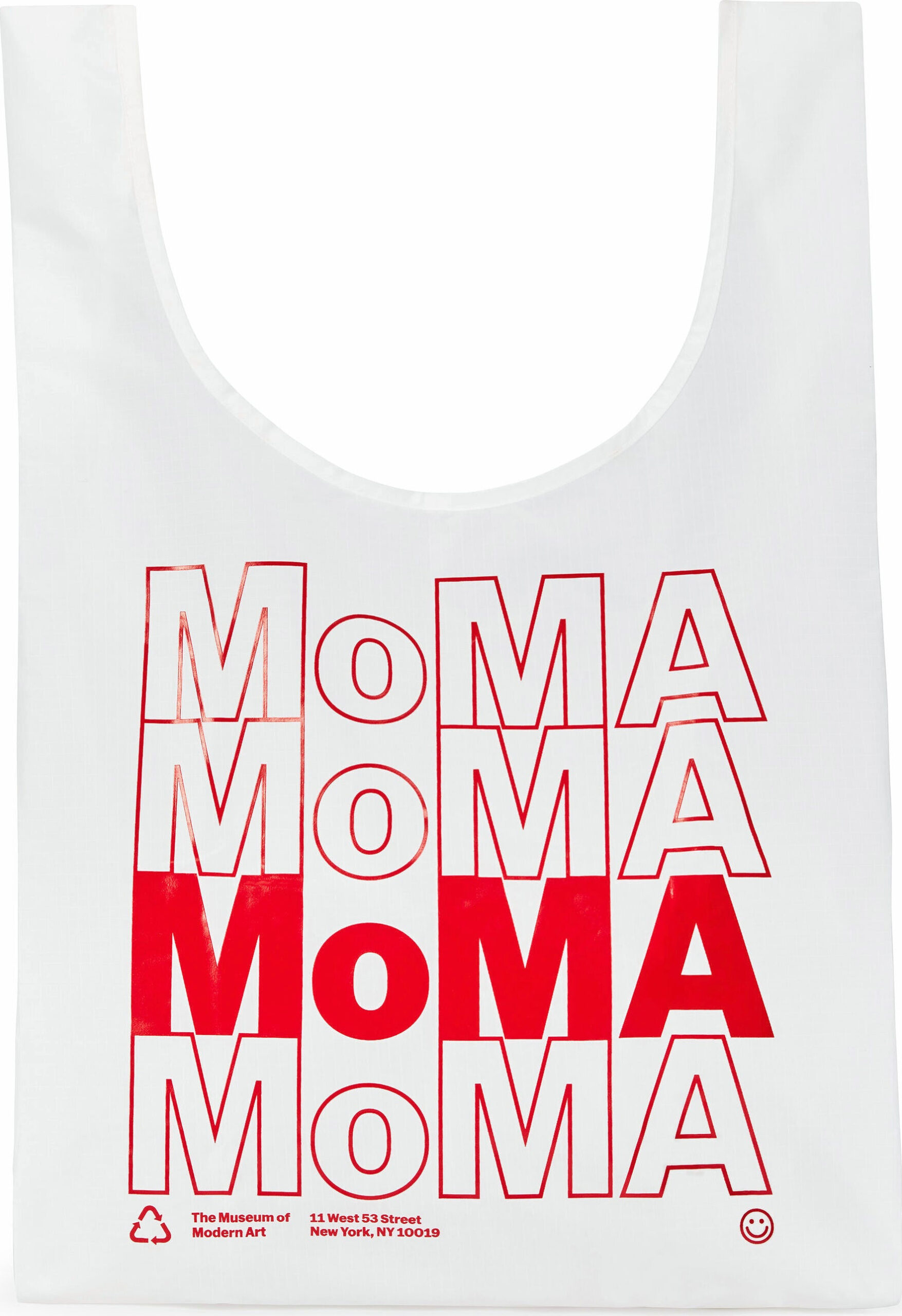 MoMA Baggu Recycled Nylon Standard Tote Bag – White