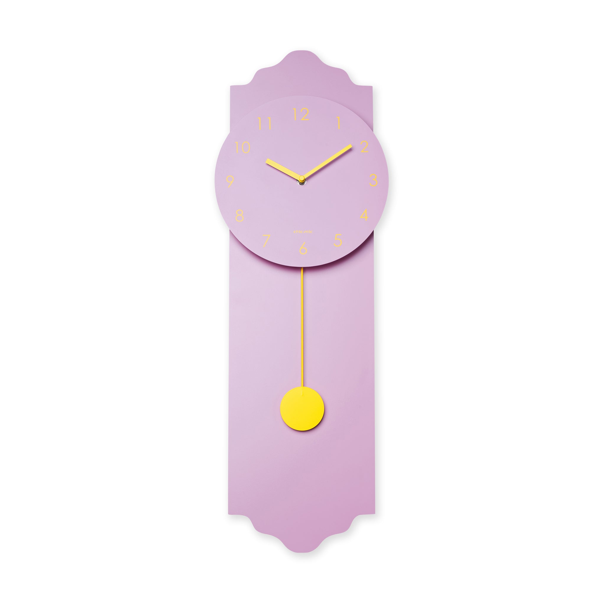 Modern Pendulum Wall Clock – Pink/ Yellow