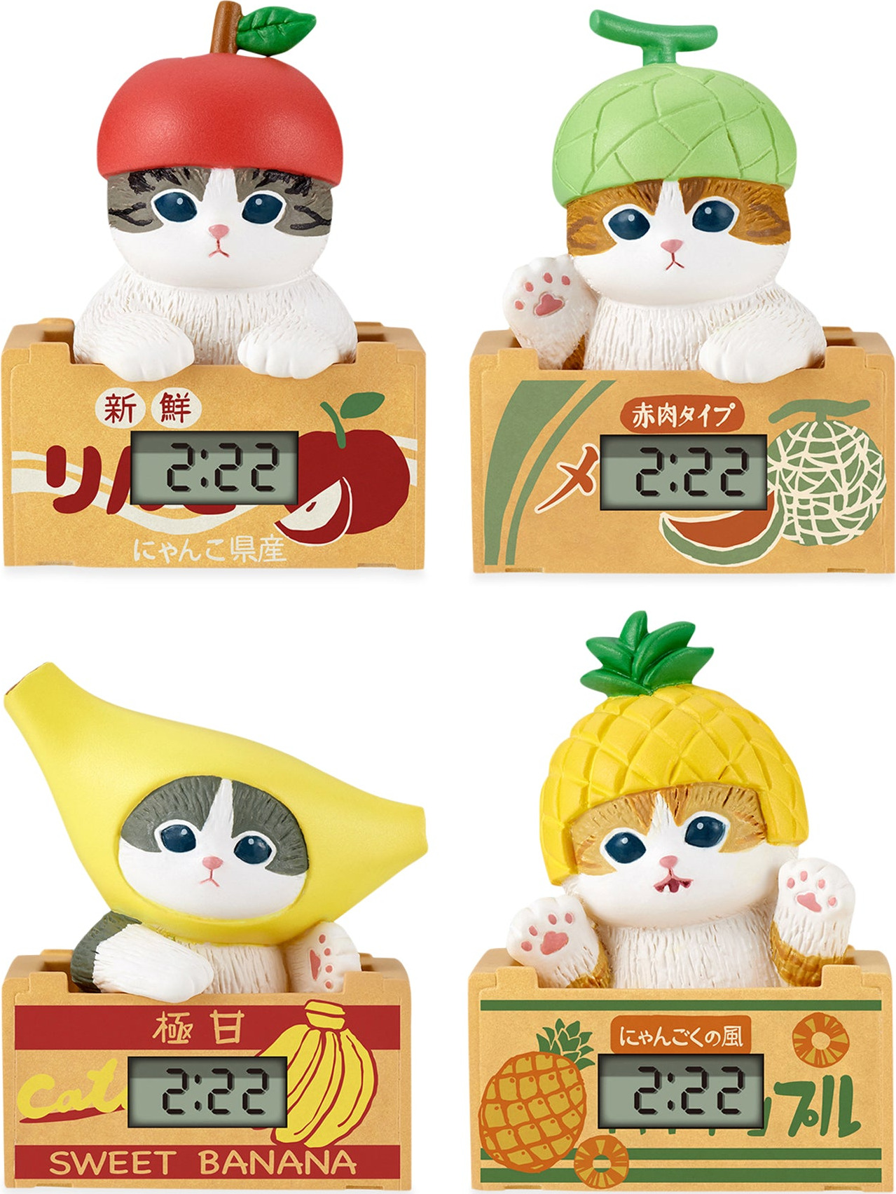Mofusand Marine Life Meow Desk Clock Blind Box Toy – Fruit