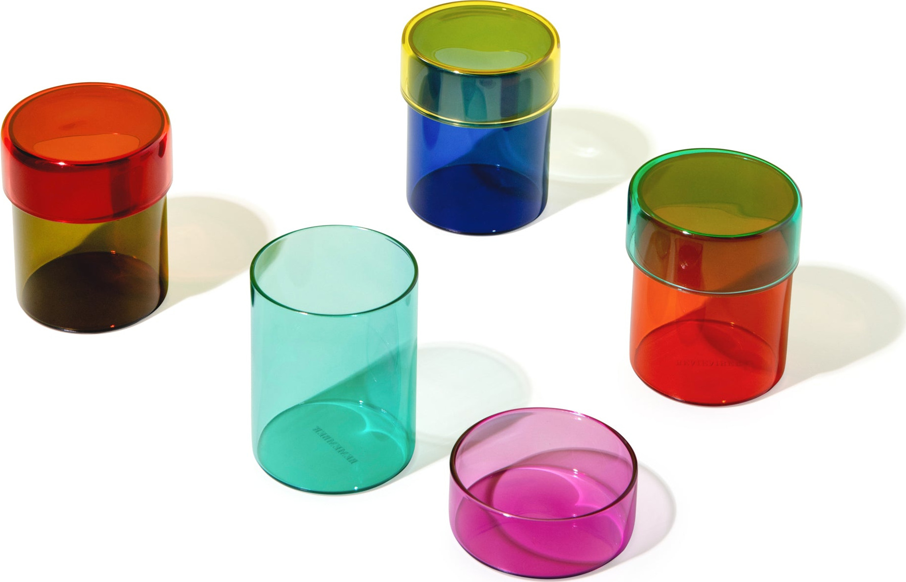 Multicolor Glass Jars – Set of 4