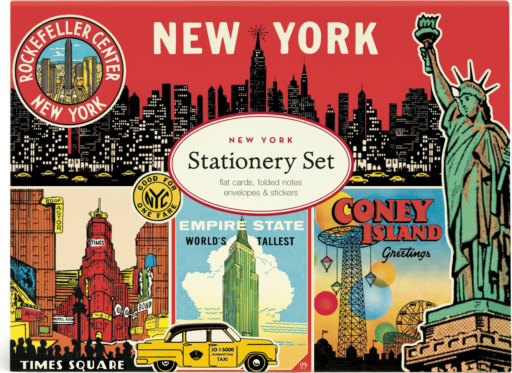 NYC Vintage Attractions Notecards – Set of 8