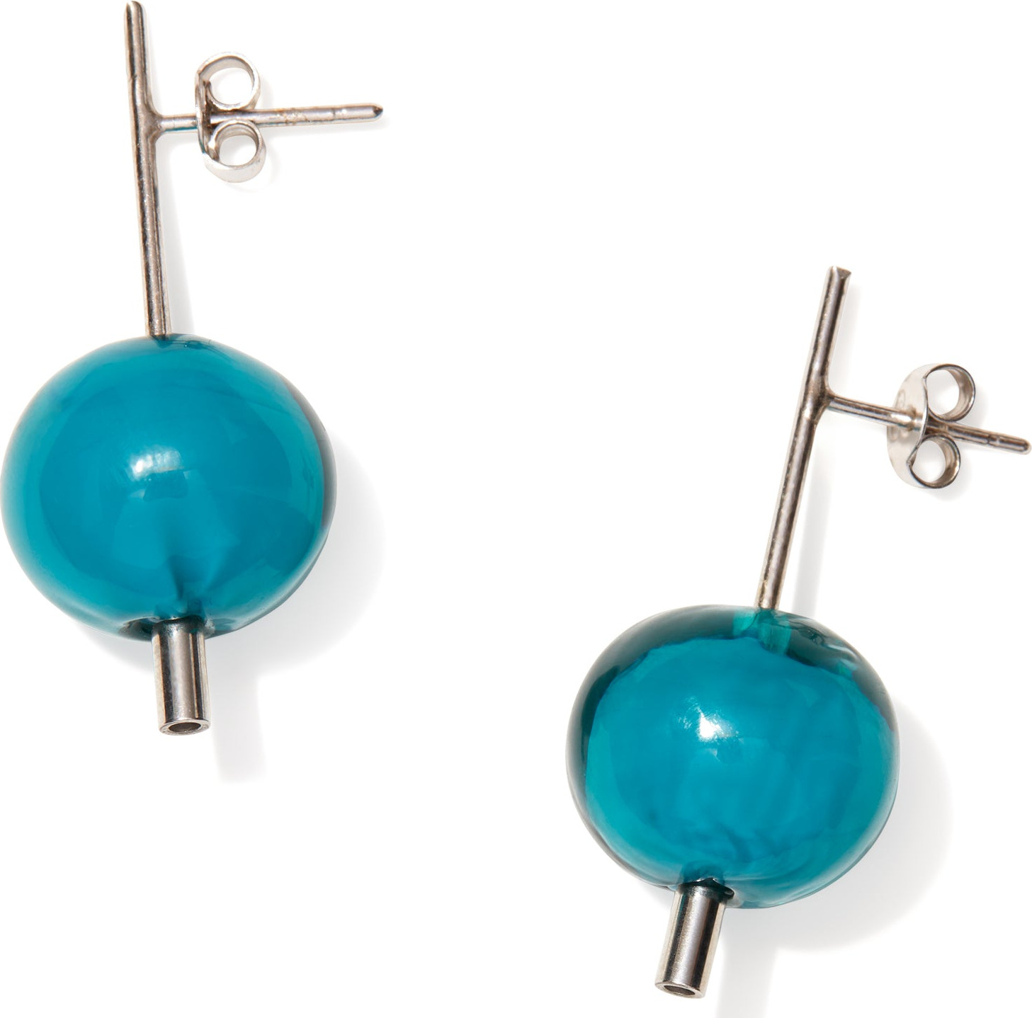Paletto Glass Sphere Earrings – Teal