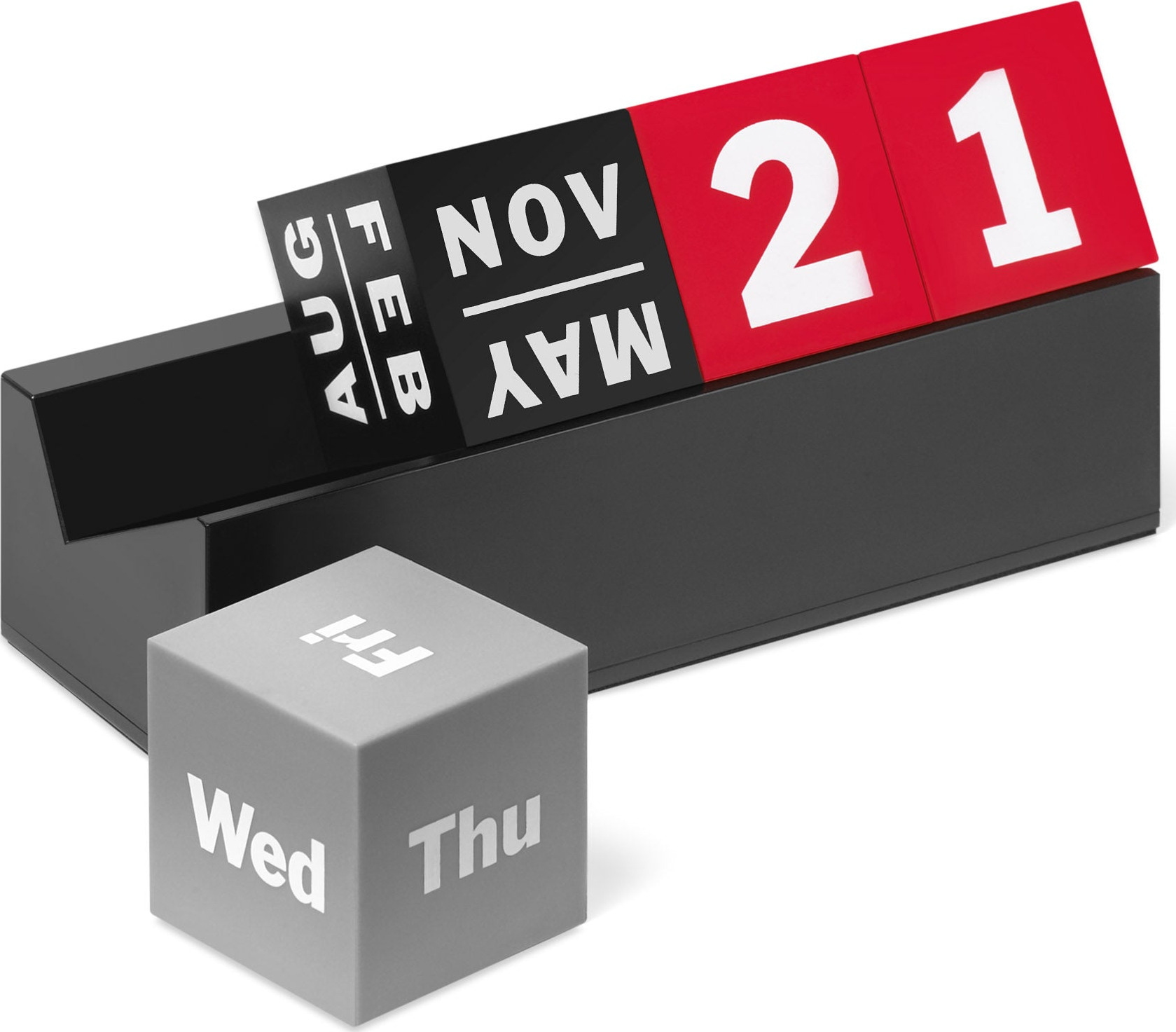 Perpetual Cubes Calendar – Red/ Grey/ Black