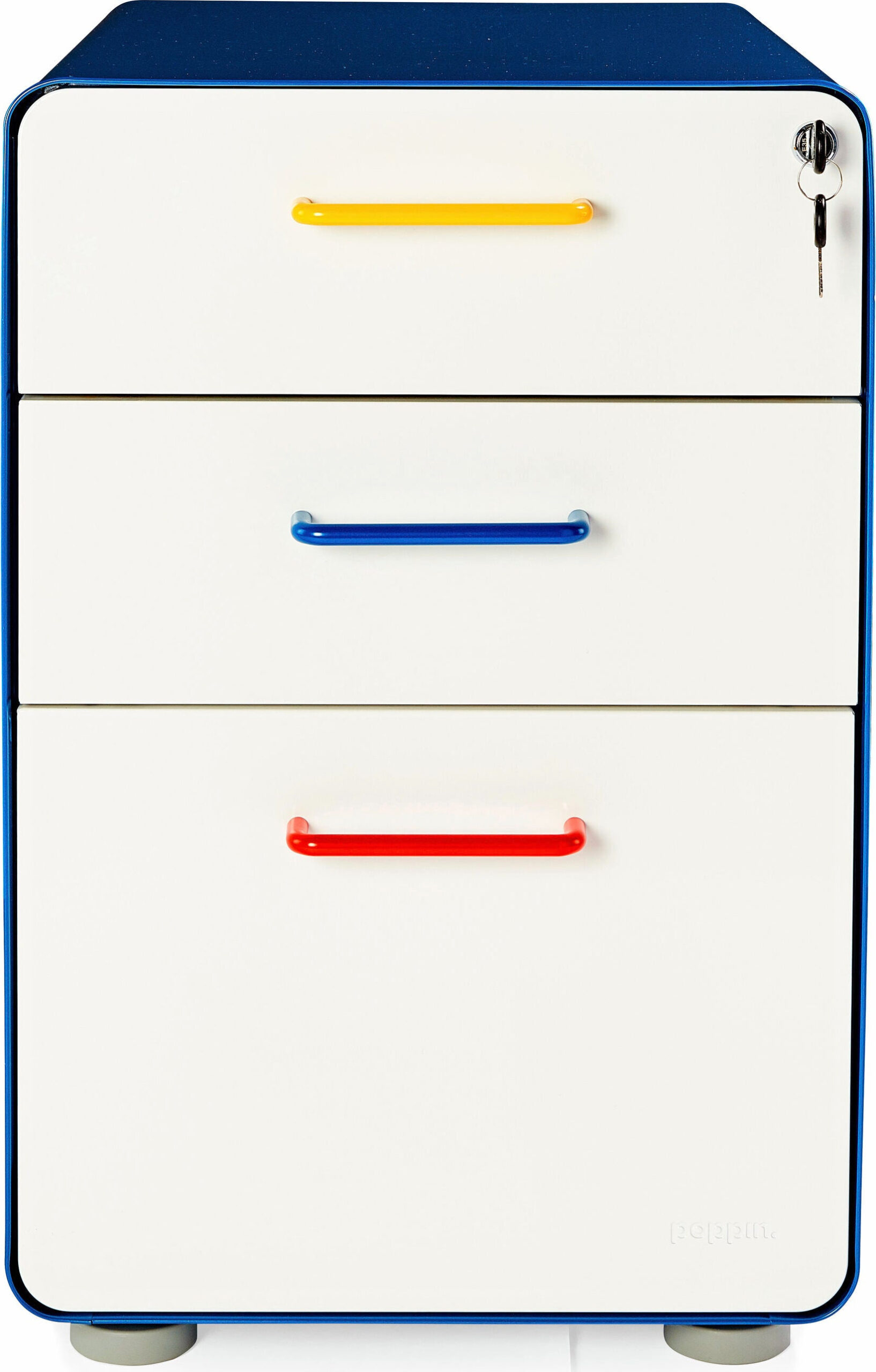 Poppin Stow 3-Drawer File Cabinet – Red/ Blue/ Yellow