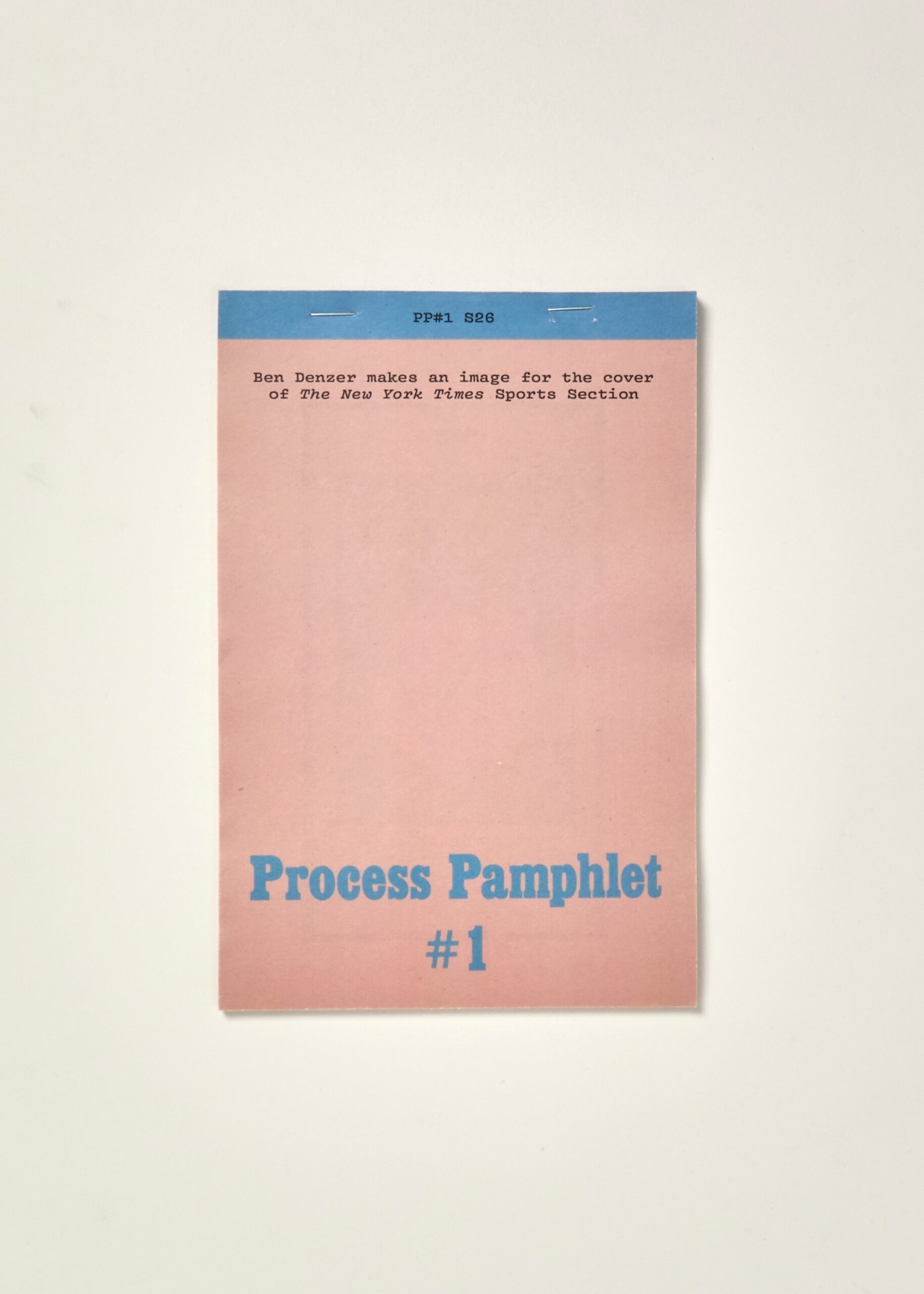 Process Pamphlet: #1: Ben Denzer makes an image for the cover of the New York Times Sports Secion