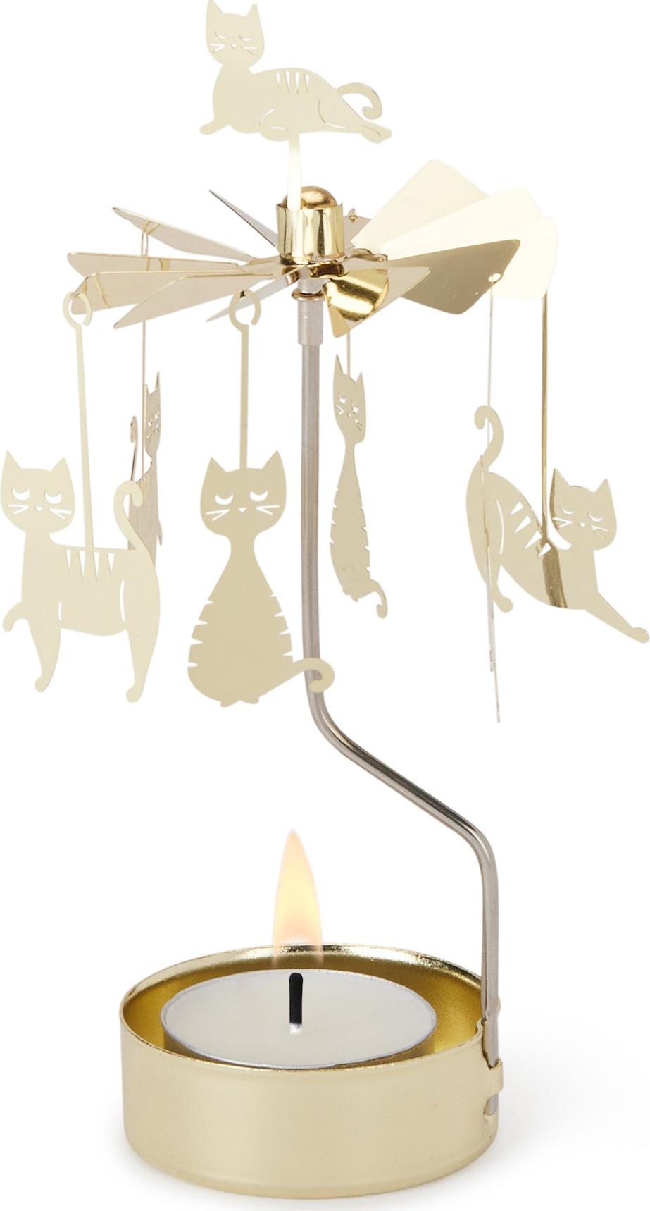 Rotary Cat Family Tea Light Candle Holder