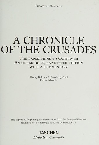 Sébastien Mamerot: A Chronicle of the Crusades cover