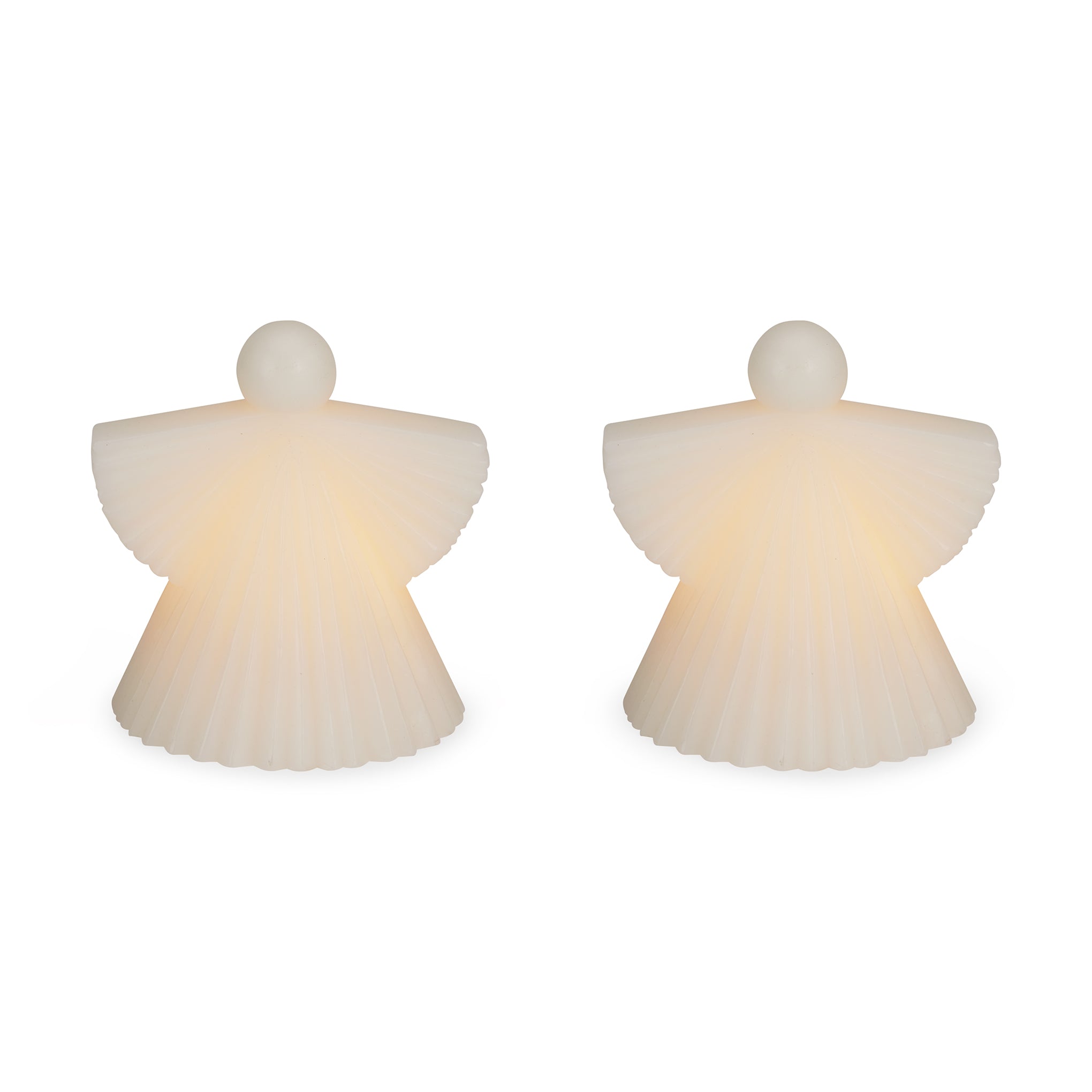 Small LED Lighted Wax Angels – Set of 2